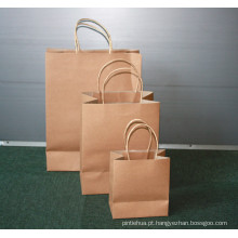 Sacos de compras de papel reciclado Bolsa de papel de luxo personalizado para presente
